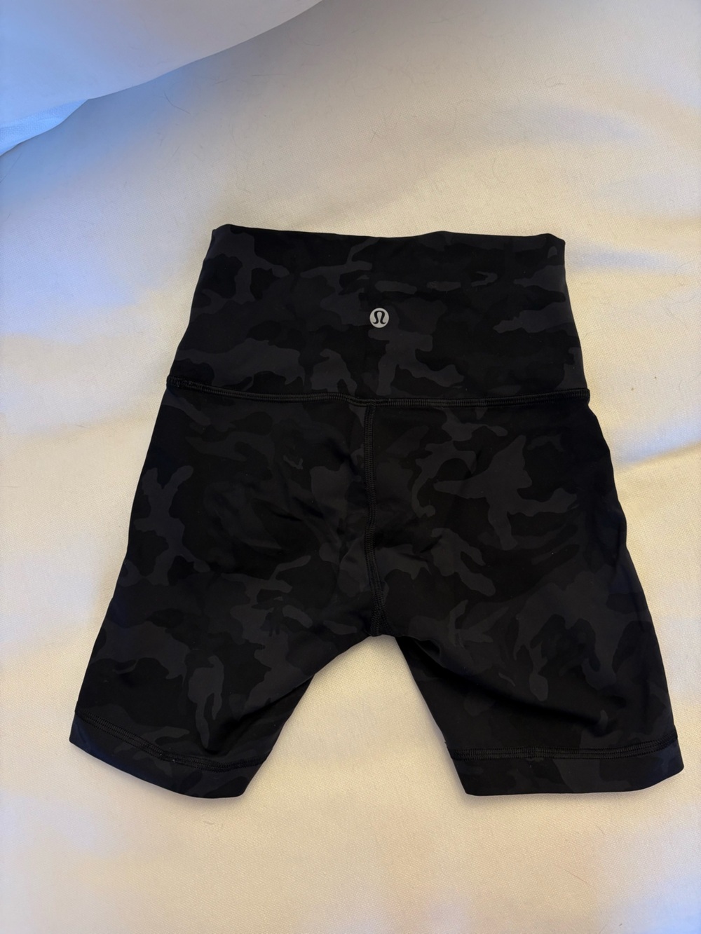 lululemon athletica women’s Black Camo High-Rise biker shorts